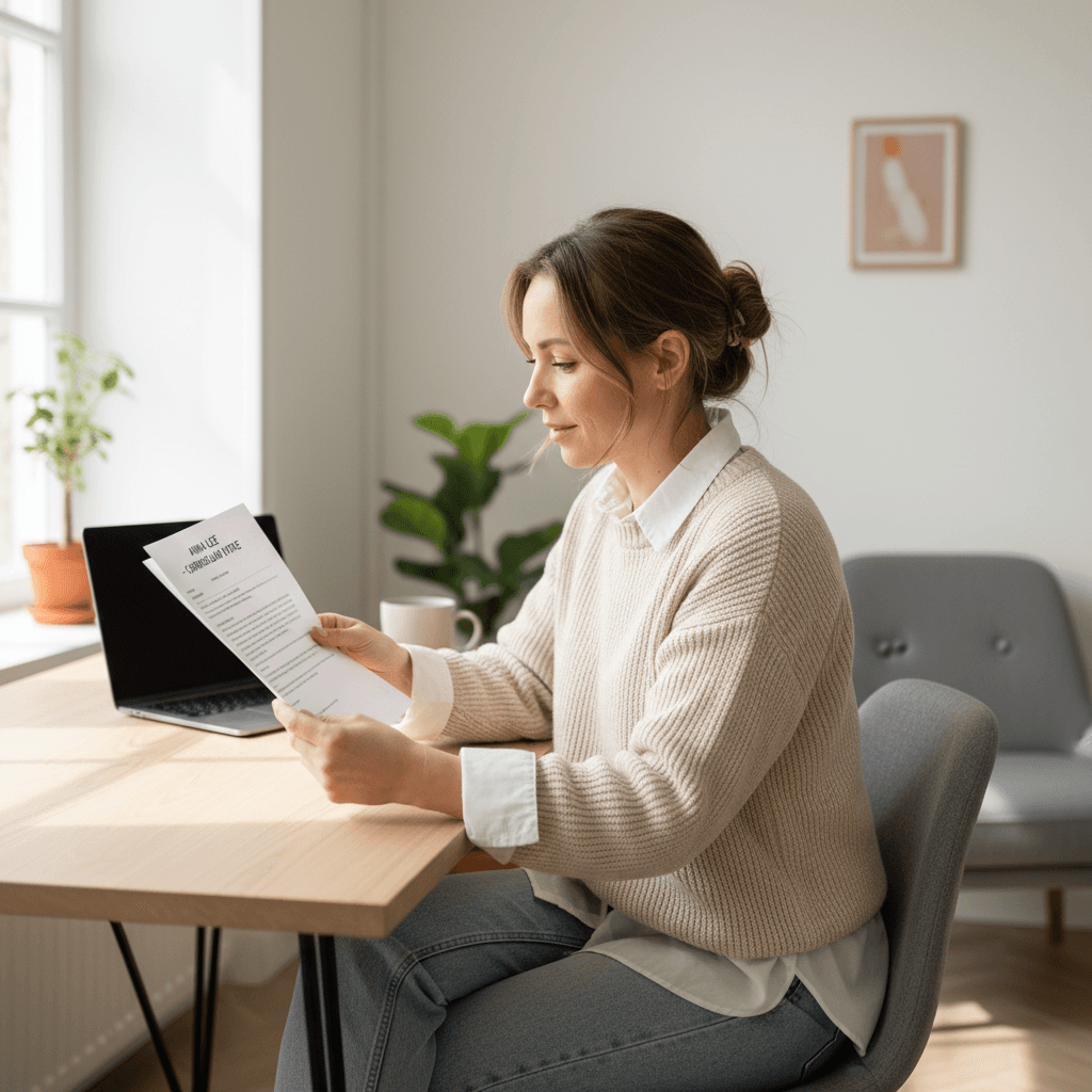 Professional reviewing and refining their CV