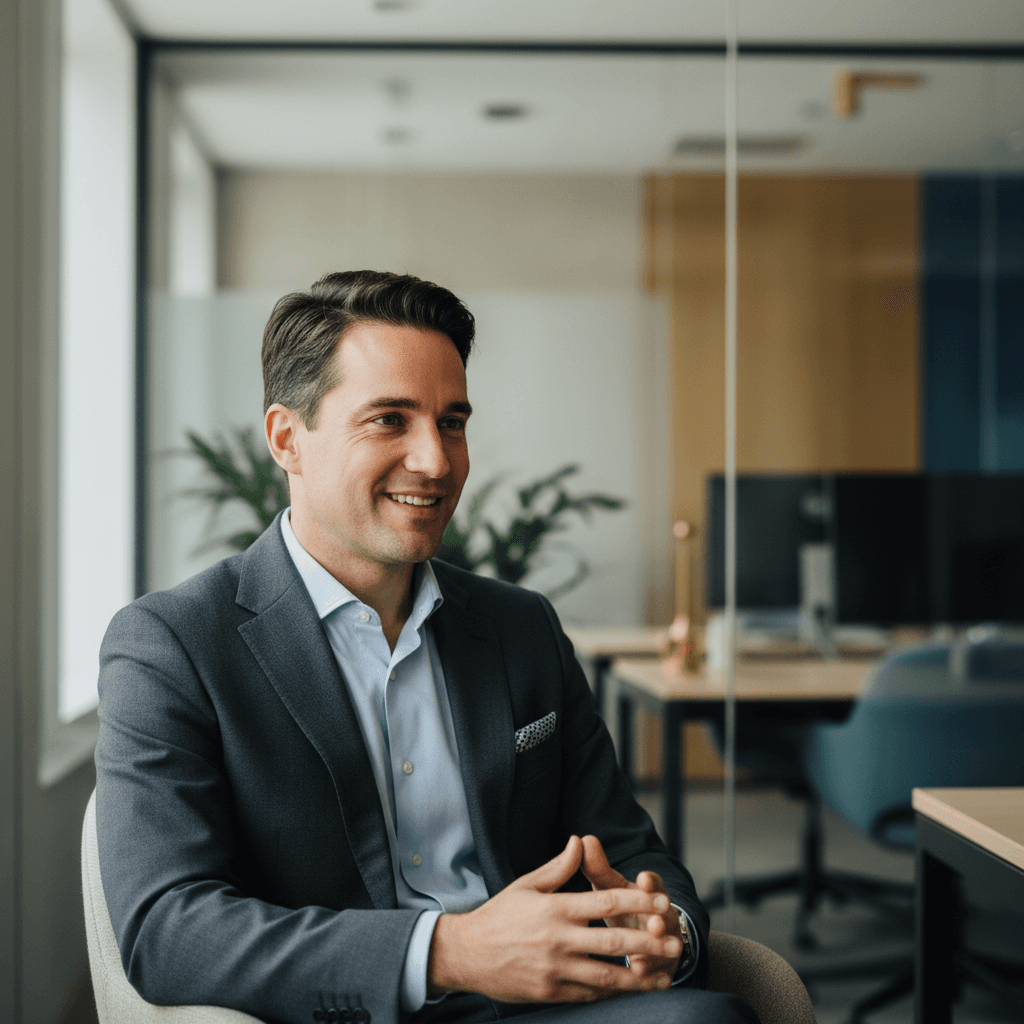 Professional demonstrating confident interview presence